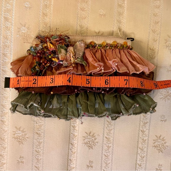 Vintage Mary Frances Silk Chiffon Fairy Beaded Luxury Clutch Purse Butterfly - Picture 15 of 16